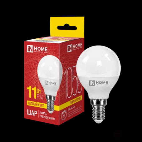 Лампа светодиодная LED-ШАР-VC 11Вт 230В Е27 3000К 1050Лм IN HOME 4690612020600 IN-HOME