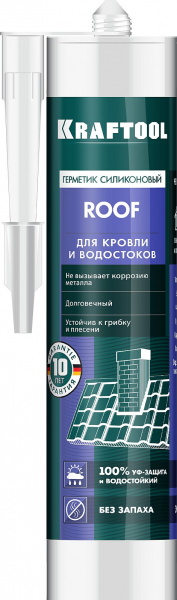 Герметик кровельный силиконовый KRAFTOOL ROOF, 300 мл, черный,  (41258-4)280927