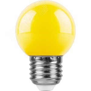 Лампа светодиодная LED 1вт Е27 желтый шар