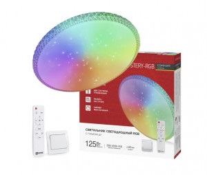 Светильник св/д управл 125W(10000lm) RGB 2-4-6K d500х80 пульт ДУ COMFORT MYSTERY 8900 ASD/InHome 