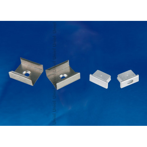 Набор аксессуаров для алюминиевого профиля. ufe-n02 silver a polybag крепежные скобы (4 шт., сталь) 