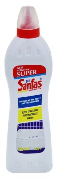 Средство для акриловых ванн SUPER SANFAS, гель, 500 г 157852  300428