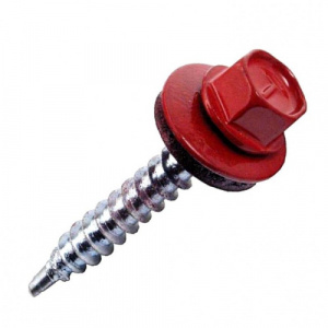 Саморез кровельный 4,8*35 RAL 3005 красная эмаль 60 шт SteelRex