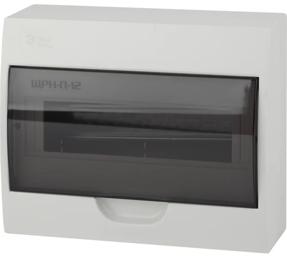Щит ЩРН-П-12 IP41 -корпус навесной 12 мод. h198x258х95мм пластик дымчатая дв. ЭРА  №57