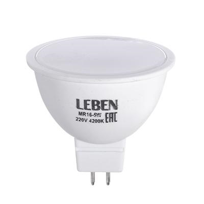 Лампа светодиодная LEBEN MR16 5W,4200K.,360Lm 220V 