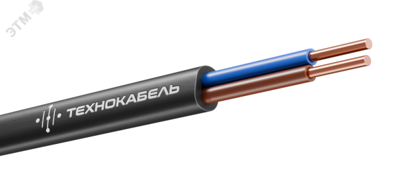 Кабель 2*1,5 (15м) ВВГ-Пнг(А)-LS черный плоский ТРТС