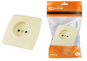 Розетка 2П 10А 250В сл. кость Онега TDM SQ1805-0044