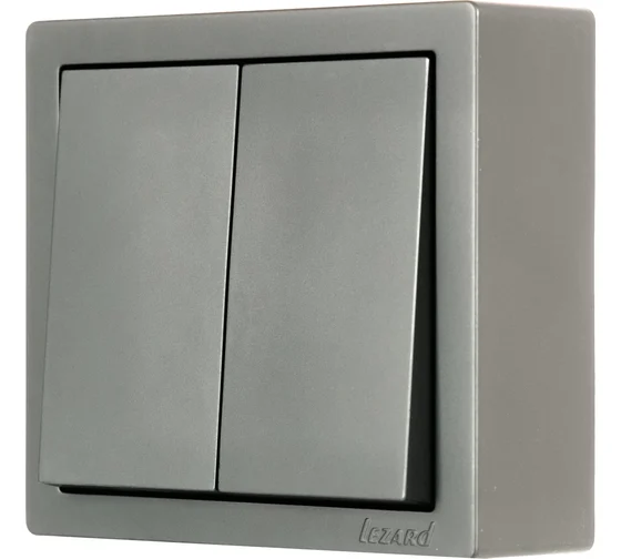 Выключатель ОУ Lezard LETO  2кл. 10А платина (корп. ABS) 752-3500-101