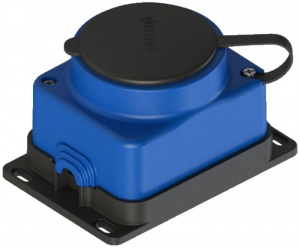 Розетка прямая ОУ 1гн. с загл. каучук 2Р+РЕ 1х16А 220-240V IP44 черн. 4003 696184, NE-AD (Турция)