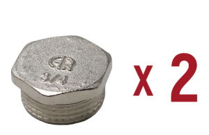 Пробка латунь никелированная 3/4" (2шт)