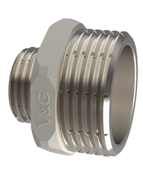 Ниппель-переходник   1/2"х3/8" Нр-Нр ник. V&G-203203 ***