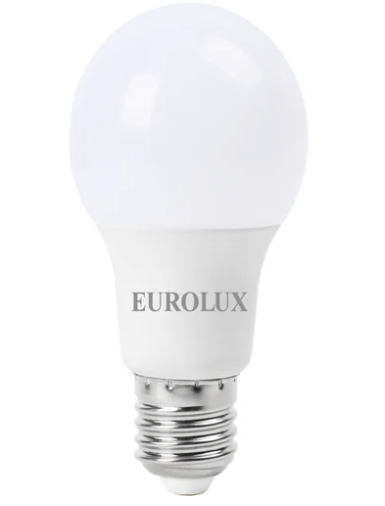 Лампа светодиодная LL-E-A60-9W-230-2,7K-E27 (груша, 9Вт, тепл., Е27) Eurolux 76/2/13