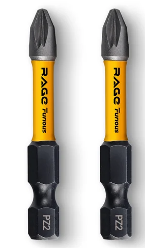 Биты торсионные S2 PZ2 x 50 мм 2 шт. RAGE Furious 554274