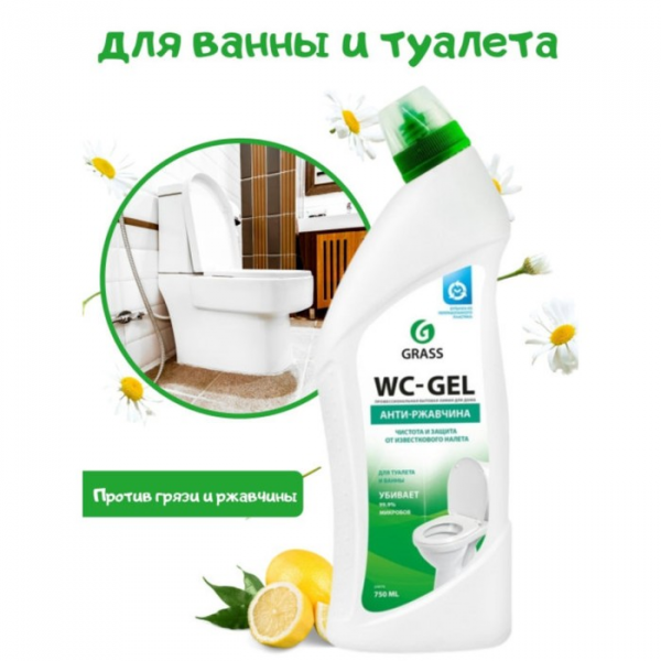 Средство для чистки сантехники WC-GEL, «Анти-ржавчина», 750 мл 1057017  310227