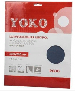 Наждачная бумага  Р600 230х280см  на бумажной основе Yoko/TVB 