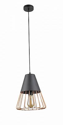 Светильник потолочный Linvel LV 9316/1 Бейд Черный/золото Е27 60W 265x265x1000мм