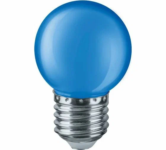Лампа светодиодная LED 1вт Е27 синий шар