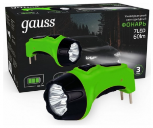 Фонарь ручной 7W(60Lm) акк. lead acid 700mAh IP33 GF105 801374, Gauss 