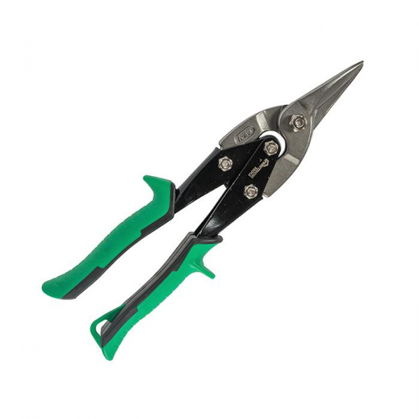 Ножницы по металлу PRAKTISCHE TOOLS, кованая сталь, 250 мм, 2К рукоятки, прямой рез Ц2478