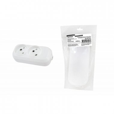 Колодка 2-х местная б/з 16А 250В белая TDM SQ1806-0413 Народная