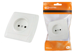Розетка 2П 10А 250В белая Онега TDM SQ1805-0015