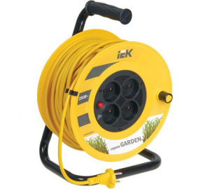 Удлинитель 4 розетки 20м б/з КАТУШКА ПВС 2*0,75мм 6А мощ.нагр1300Вт Garden WKP23-06-04-20 *