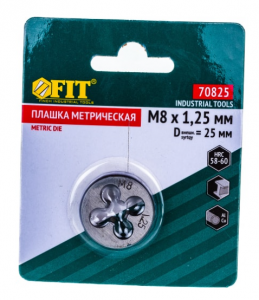 Плашка метрическая, легированная сталь  М8х1,25 мм 70825