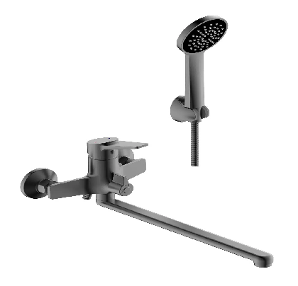 Смеситель для ванны POTATO P22155QH ø35 шланг 150см, изл. L35, дивертор 90° в корпусе, 