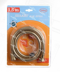 Шланг для душа TeRma 1,5м ИМП-ИМП двойной зажим Extra strong, блистер 20375