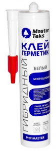 Клей-герметик гибридный  MASTERTEKS ProfiMaster многоцелевой белый, 290мл 350