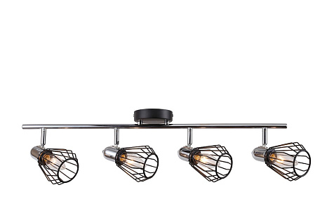 Светильник потолочный Linvel LV 9468/4 Тейлс Чёрный/хром Е14 40W 710х90х210мм