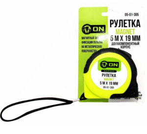 Рулетка 5м*19мм двухкомп.корпус, магнит MAGNET, ON