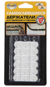 Самоклеящиеся держатели д/проводов и гирлянд 302-108
