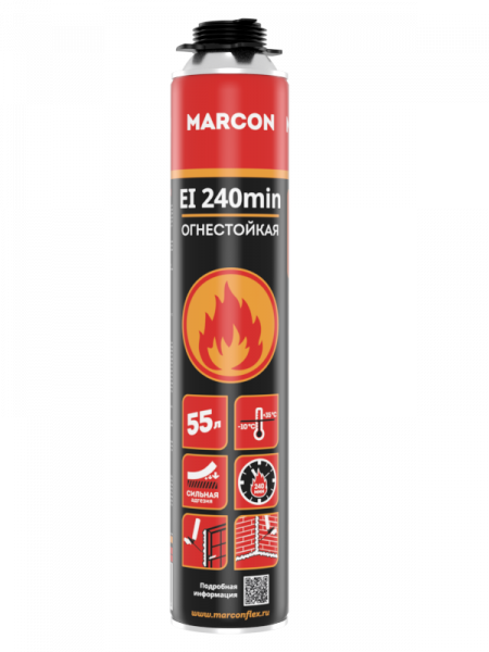 Пена монтажная профессиональная MARCON огнестойкая, 240 мин, 1000мл  03062027