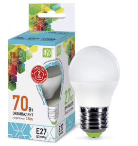 Лампа светодиодная ASD LED-Шар-standard E27 7.5W 230B 4000К 675Лм 3993