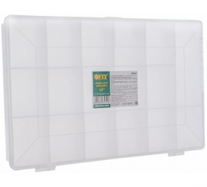 Ящик для крепежа (органайзер) прозрачный 11" (27,5 х 18,5 х 4,2 см) 65641