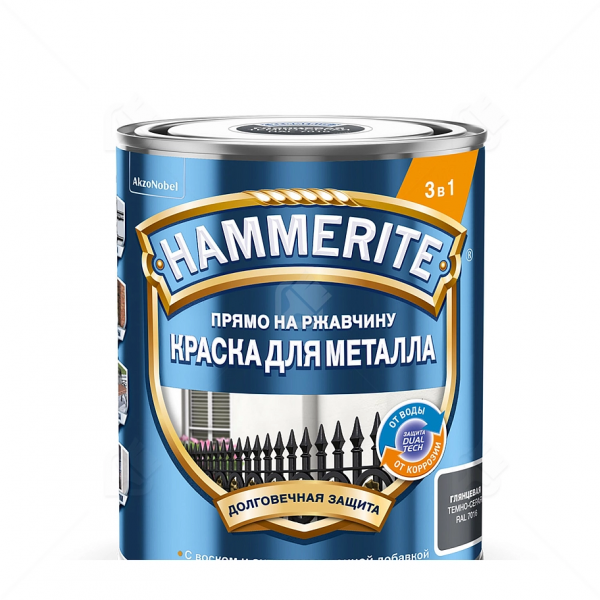 Краска Hammerite гладкая Темно-Серая RAL 7016 0.75 л 22052027