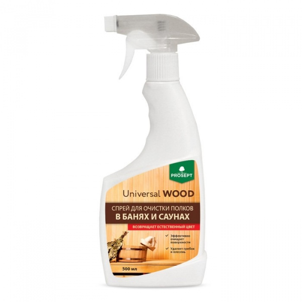 Средство для очистки полков Universal Wood, в банях и саунах, спрей, 0.5 л 3506980  
