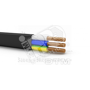 Кабель 3*1,5 (15м) ВВГ-Пнг(А)-LS черный плоский ТРТС