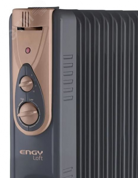 Обогреватель масляный (радиатор) Engy EN-2409 Loft (т.-серый) 9секц. (12*50см) 2кВт, 3реж. 15125