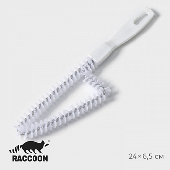 Щётка для чистки посуды и решёток-гриль Raccoon, треугольник, 24×6,5х1,5 см, цвет белый 9668875  