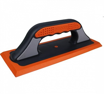 Терка DECOR 3K 260х100мм мягкая оранж. резина  (570-001)