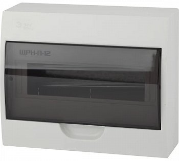 Щит ЩРН-П-12 IP41 -корпус навесной 12 мод. h198x258х95мм пластик дымчатая дв. ЭРА  №57