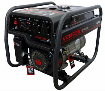 Генератор бенз VERTON POWER GG2500 2-2,3 кВт, 230В, 7л.с., руч старт, 12В, бак 12л
