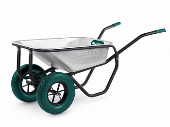 Тачка 2 колес. KRAFTOOL MAXDrive-2 110л/280 кг с труб. усилит. кузов 0,9 мм полиуретан. колеса 39860