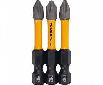 Биты торсионные S2 PH2 x 50 мм 3 шт RAGE Furious 554276