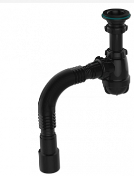 Сифон 1 1/2*40 с мет.реш. с г.т. 40х40/50 BLACK Aquant B0184 