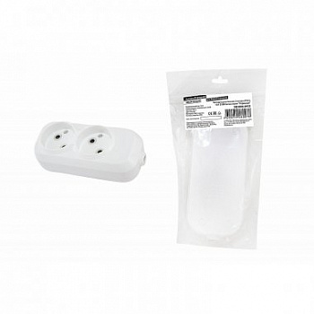 Колодка 2-х местная б/з 16А 250В белая TDM SQ1806-0413 Народная