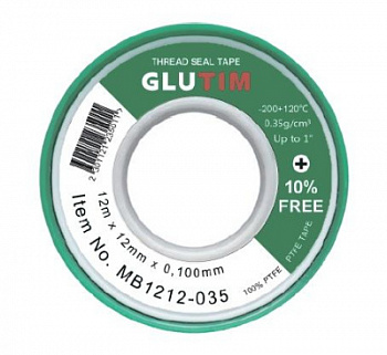 Лента ФУМ  12м*12мм*0.1  (плот:0.35г/см3,Макс.рез. до 1" )  TIM