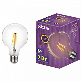 Лампа filament шар G95 7Вт E27 2700K 695Лм 230В 32434 8 REV